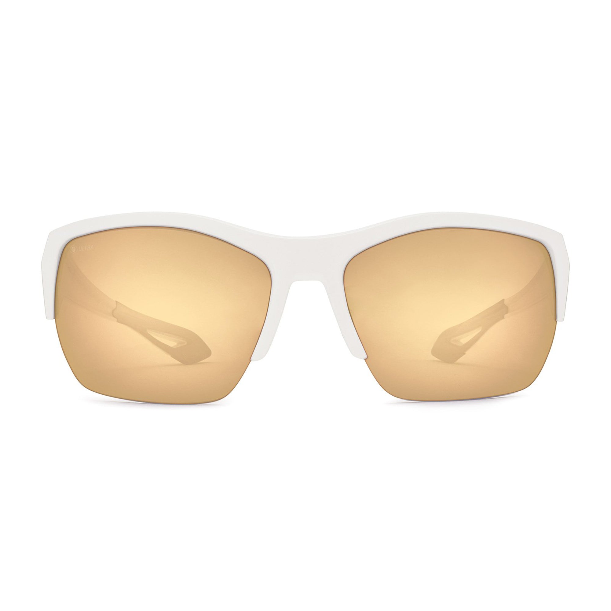 Arcata SR Polarized Sunglasses Matte White Ultra Brown 12 Gold