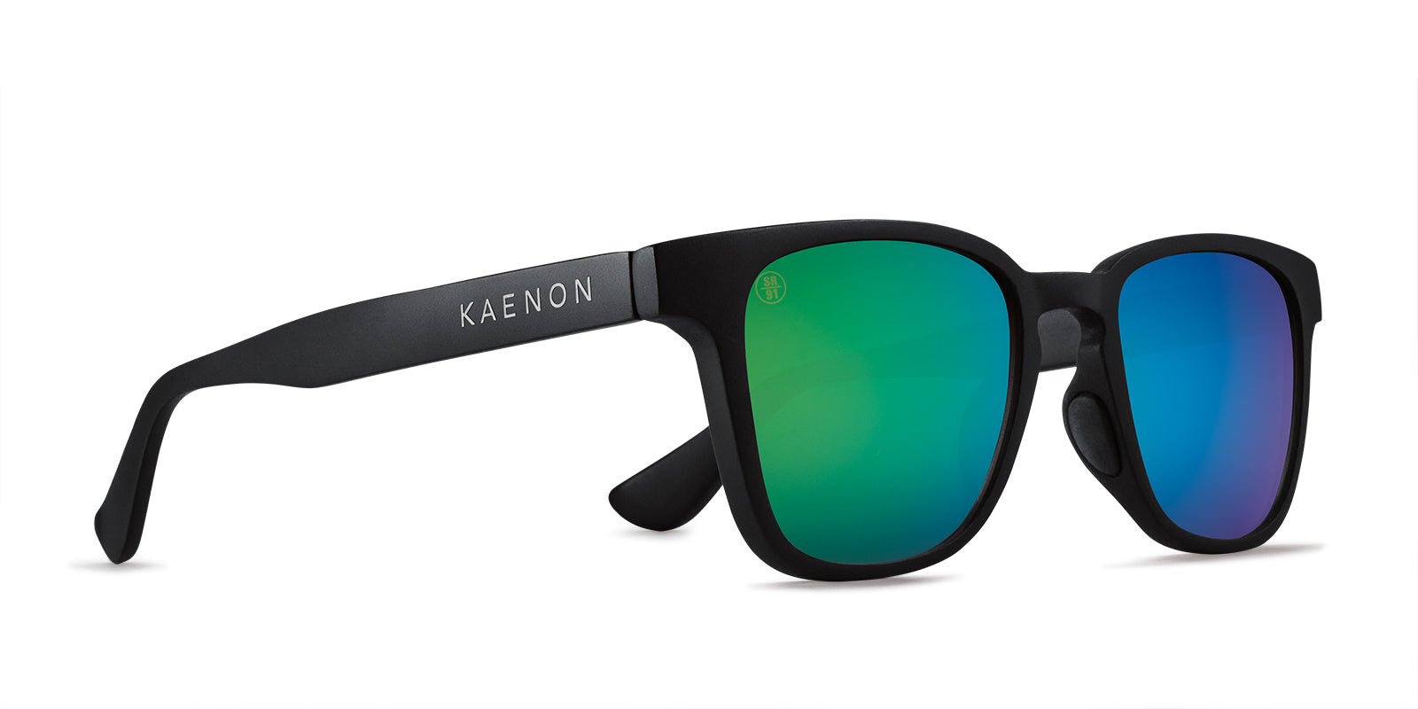 Black sunglasses with green sides deals