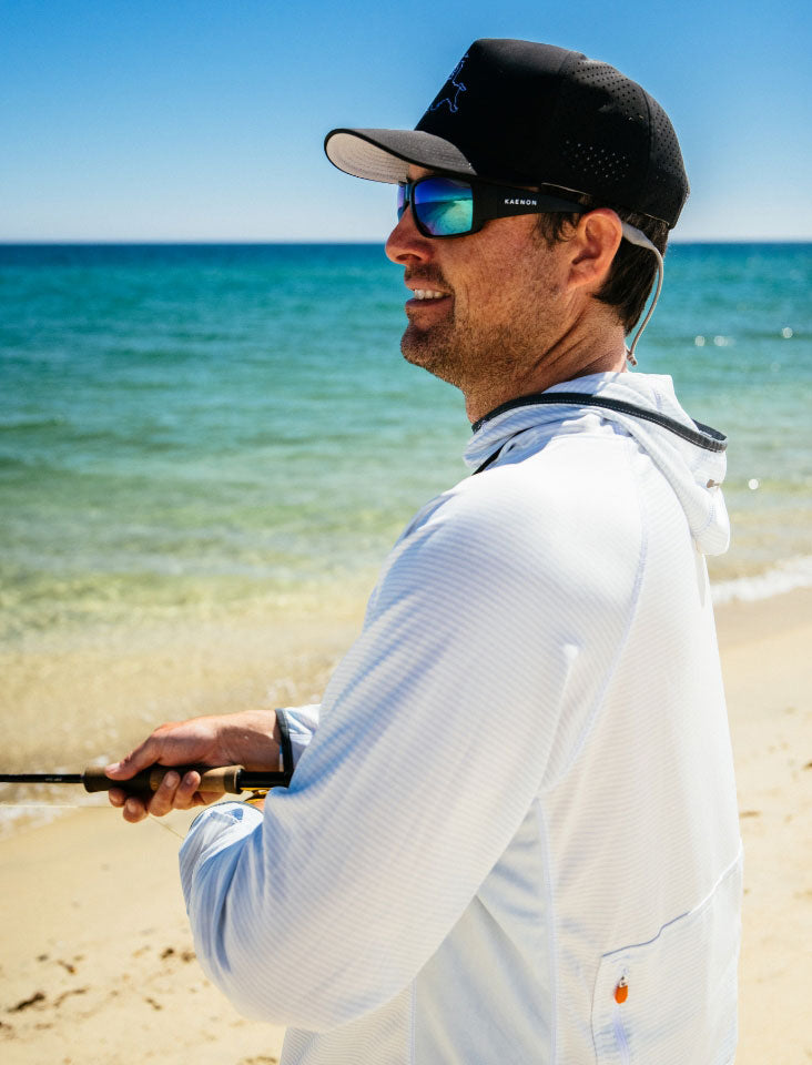 Adventure-ready sunglasses and essential headgear featured in Roark's fishing gift guide, perfect for outdoor enthusiasts.